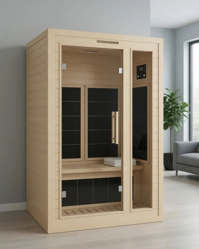 Imagen ilustrativa de una cabina de sauna infrarrojo genérica